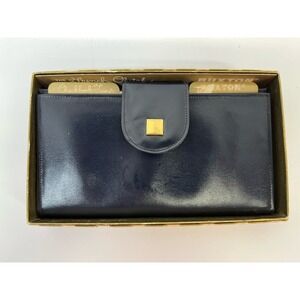 Buxton Navy Wallet - Checkbook & Coin Purse (New Old Stock In Box - Vintage)